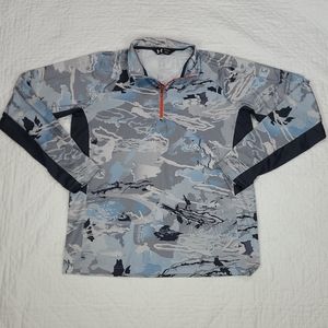 Under Armour Gray Camo 1/4 Zip Pullover Mens L